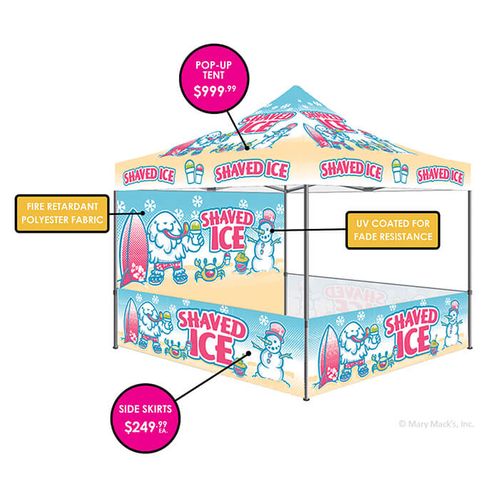 Vending Tent Wall for Shaved Ice