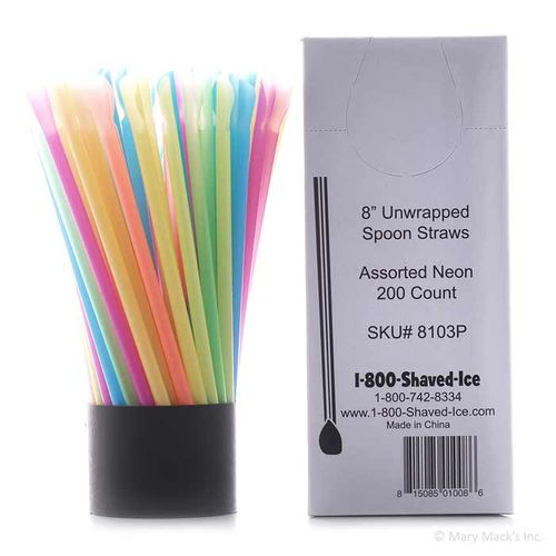 Snow Cone Spoon Straws - Case of 10,000