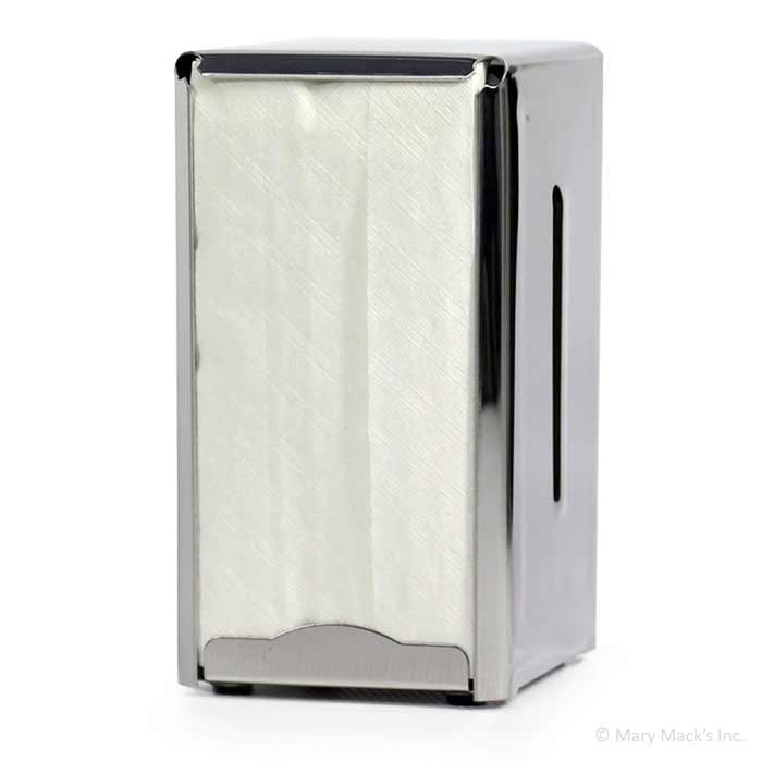 Olympia Stainless Steel Napkin Dispenser - Double-Sided Load, Holds Up To 50 Single-Ply Napkins (Fits CB392)