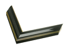 1 3/16" Black Lacquer w/ Gold Lines Picture Frame Moulding, Frame Molding. MST30075 B/W III