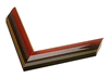 1 3/16" Glossy Mahogany w/Gold Lines Picture Frame Moulding, Frame Molding. MST30045 Modern IV