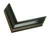 1 3/4" Gloss Black w/Gold Lines Picture Frame Moulding, Frame Molding. MST31075 B/W III