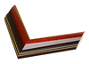 1 3/4" Gloss Mahogany w/Gold Lines Picture Frame Moulding, Frame Molding. MST31045 Modern IV