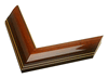 1 3/4" Gloss Walnut w/Gold Lines Picture Frame Moulding. MST31065 Modern III