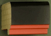 1 3/8"Black with Red Lip Picture Frame Moulding, Frame molding. MC8443 Color II