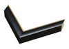 1" Matt Black / Gold Lip Picture Frame Moulding, Frame Molding. MST28245 B/W III