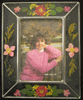 3 1/2" x 5" photo frame with dry flower and antique texture glass