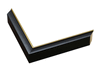 3/4" Matt Black / Gold Lip Picture Frame Moulding, Frame Molding. MST27245 B/W III