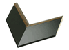 3" Matt Black w/Gold Lip Picture Frame Moulding, frame molding. MST28303 B/W III