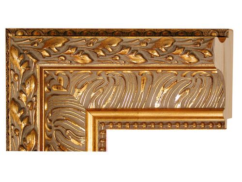 4 1/2" Embossed Gold Picture Frame Moulding, Frame Molding. MO78638 Gold IV