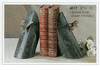 Butterfly Green Marble Bookends