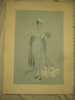Grey dress with dogs Vintage print signed by virginia fisher