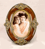 Oval photo frame brown and gold 5" x 7" Resin Frame