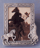 Pewter Picture  Frame Horses 3" x 5"