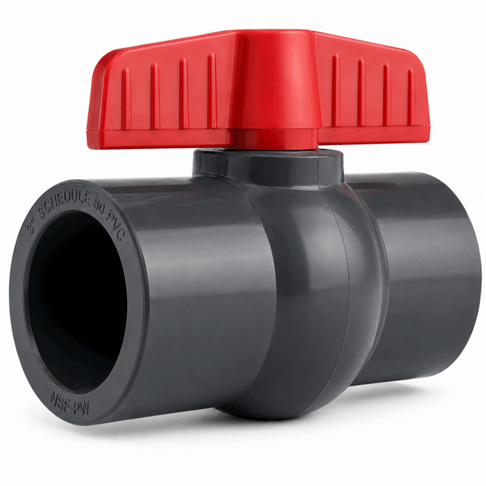 3" Solvent Ball Valve - SLIP x SLIP - Schedule 80 PVC