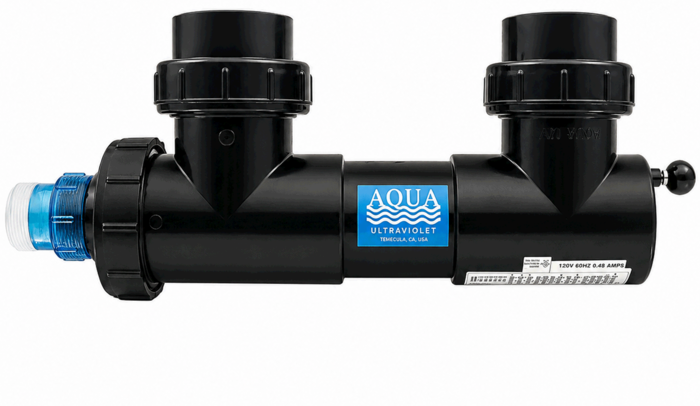 Aqua UV Classic - 15 Watt Clarifier/Sterilizer with Wiper Black - 3/4" In / Out