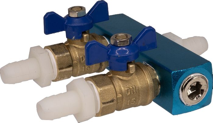 EasyPro - 2 Way 1/2in Valved Splitter - Air/Water - SPL122