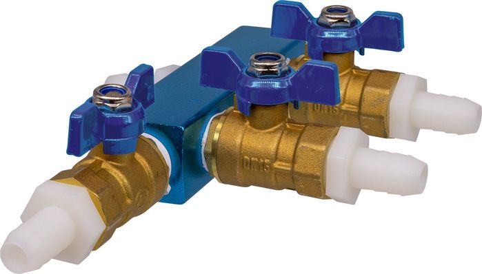 EasyPro - 3 Way 1/2in Valved Splitter - Air/Water - SPL123