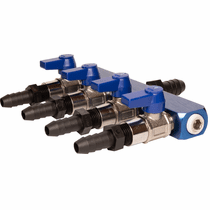 EasyPro - 4 Way 3/8in Valved Splitter - Air/Water - SPL384