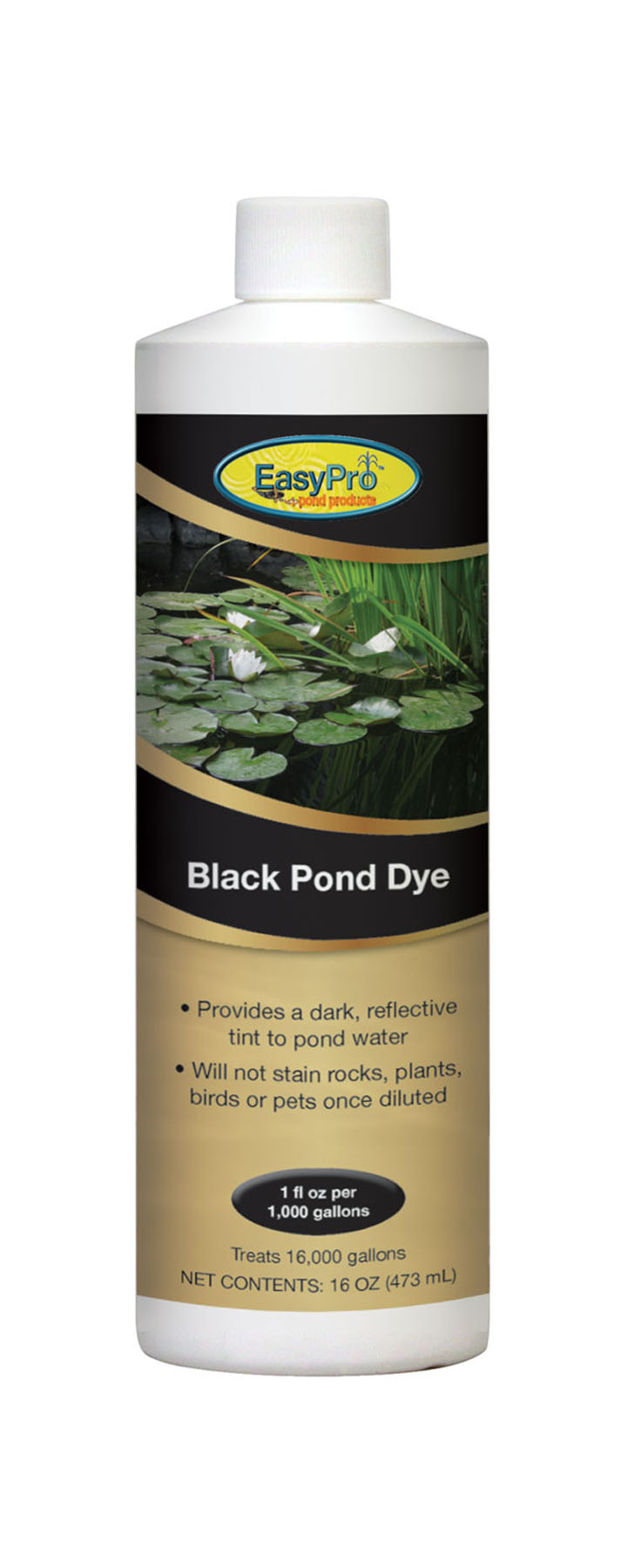 EasyPro Black Pond Dye 16 fl oz (1 pint) treats 16000 gallons PD16B