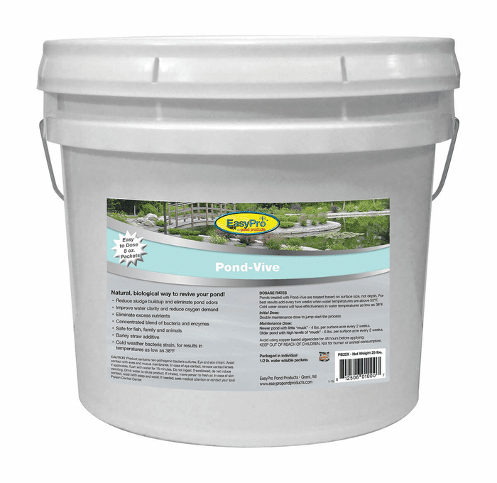 EasyPro - Pond-Vive Bacteria X - 50ct. 8oz Water Soluble Packs (approx. 25lb pail) - PB25X