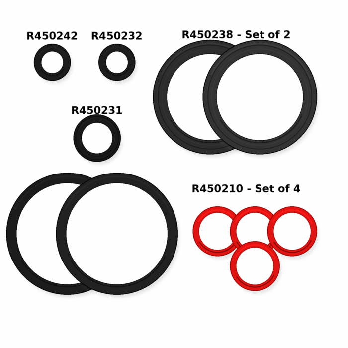 Lifegard - Replacement - O-RING and GASKET Set for 5" Diameter Pro Max (Item #3 x 4, 8 x 2, Flat Gasket x 2, #16 x 1, #19 x 1, #20 x 1 )