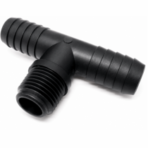 Threaded - Insert Tee Fitting - 1" MPT x 1/2" BARB x 1/2" BARB