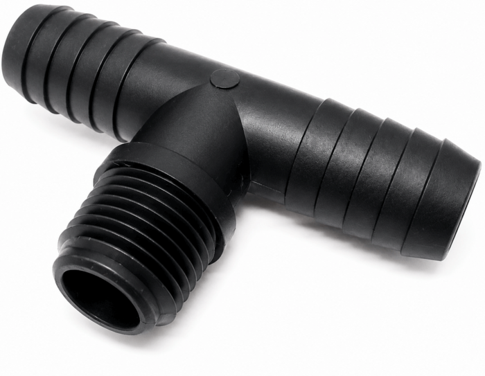Threaded - Insert Tee Fitting - 3/4" MPT x 3/8" BARB x 3/8" BARB