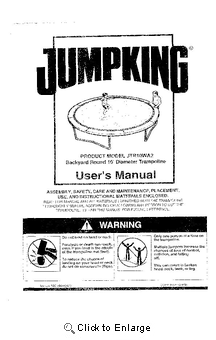 10' JUMPKING Model JTR10WA2 Manual