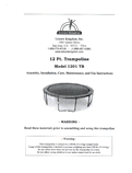 12' Leisure Kingdom Model 1201TB Trampoline Manual