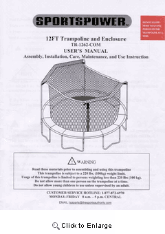 12' SPORTSPOWER Combo Manual for Model TR-1262-COM