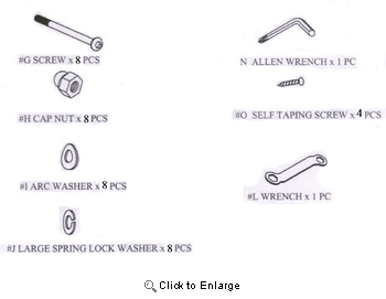 12' SPORTSPOWER Hardware Kit for Model TR-1262-COM
