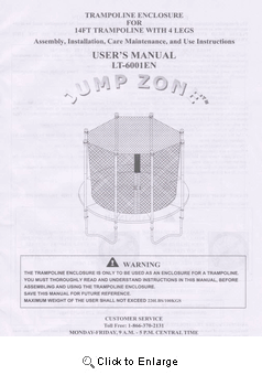 14' Enclosure Manual for the Jumpzone Model LT-6001EN