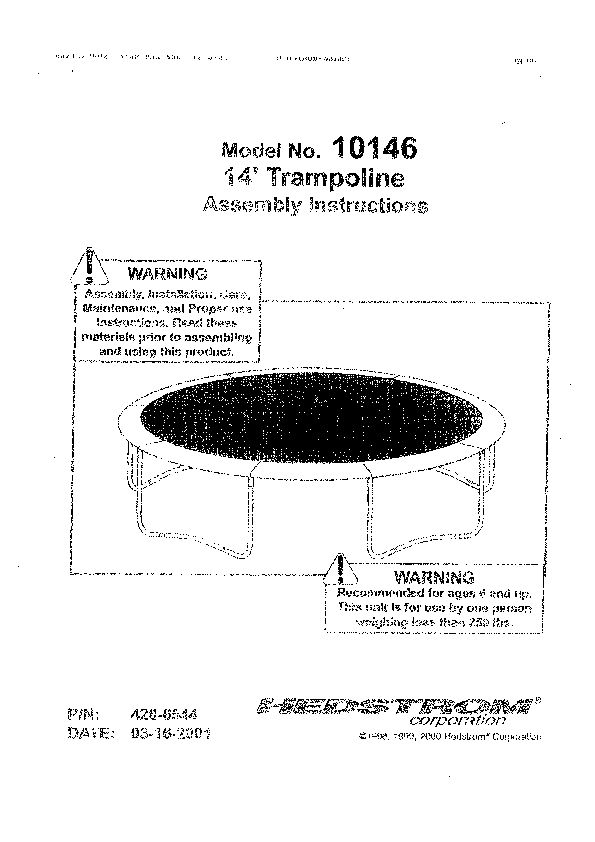 14' HEDSTROM Model 10146 Manual