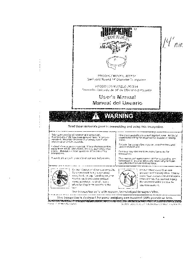 14' JUMPKING JKXT14 Manual