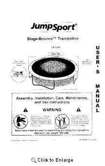 14' JUMPSPORT Stage-Bounce Model 1440 Manual