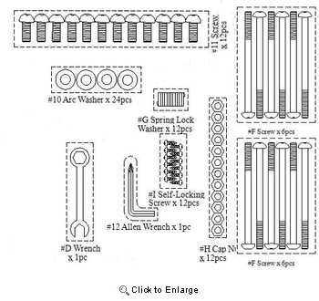 15' SPORTSPOWER Model TR-156COM-FLX & TR-1588M-COMBO Hardware Kit 