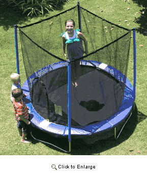 8' VARIFLEX Spring Trampoline with Enclosure