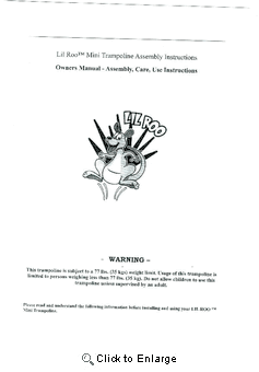 Lil' Roo Trampoline Manual