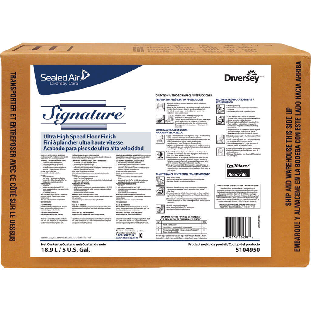 Diversey Signature UHS Floor Finish 5 Gal 5104950