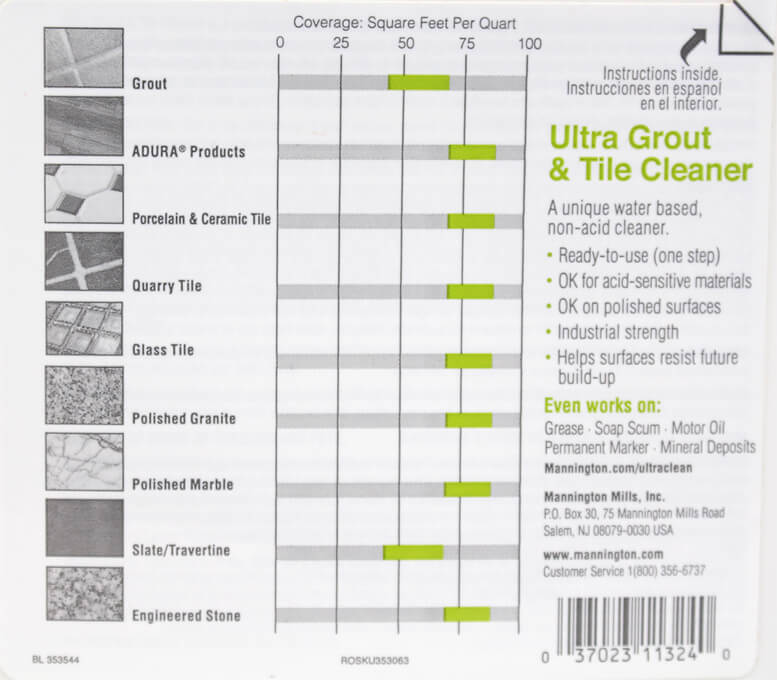 Mannington Ultra Grout & Tile Cleaner 32oz for ADURA grout