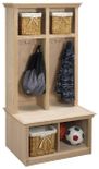 Sit and Store Storage Cubbies - Open Base - 42"W X 18"D X 24"H Base and 16"D Hutch - Select Hutch Height