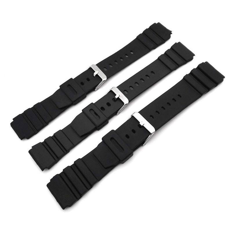 Timex Compatible Black Rubber Silicone Diver's Style Replacement Watch