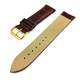 Pulsar Compatible Brown Croco Genuine Leather Replacement Watch Band Strap Gold Steel Buckle #1082