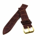Pulsar Compatible Brown Croco Genuine Leather Replacement Watch Band Strap Gold Steel Buckle #1082