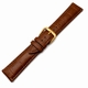 Orient Compatible Light Brown Croco Leather Watch Band Strap Belt Gold Steel Buckle #1084