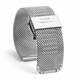 Silver Steel Metal Adjustable Mesh Bracelet 20mm Watch Band Double Lock Clasp #5025