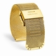 Rolex Compatible Steel Metal Adjustable Mesh Bracelet Watch Band Strap Double Lock Clasp Gold #5027