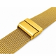 Rolex Compatible Steel Metal Adjustable Mesh Bracelet Watch Band Strap Double Lock Clasp Gold #5027