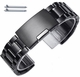 Armani Exchange Compatible Steel Metal Bracelet Replacement Watch Band Strap PVD Black Push Button Clasp #5016